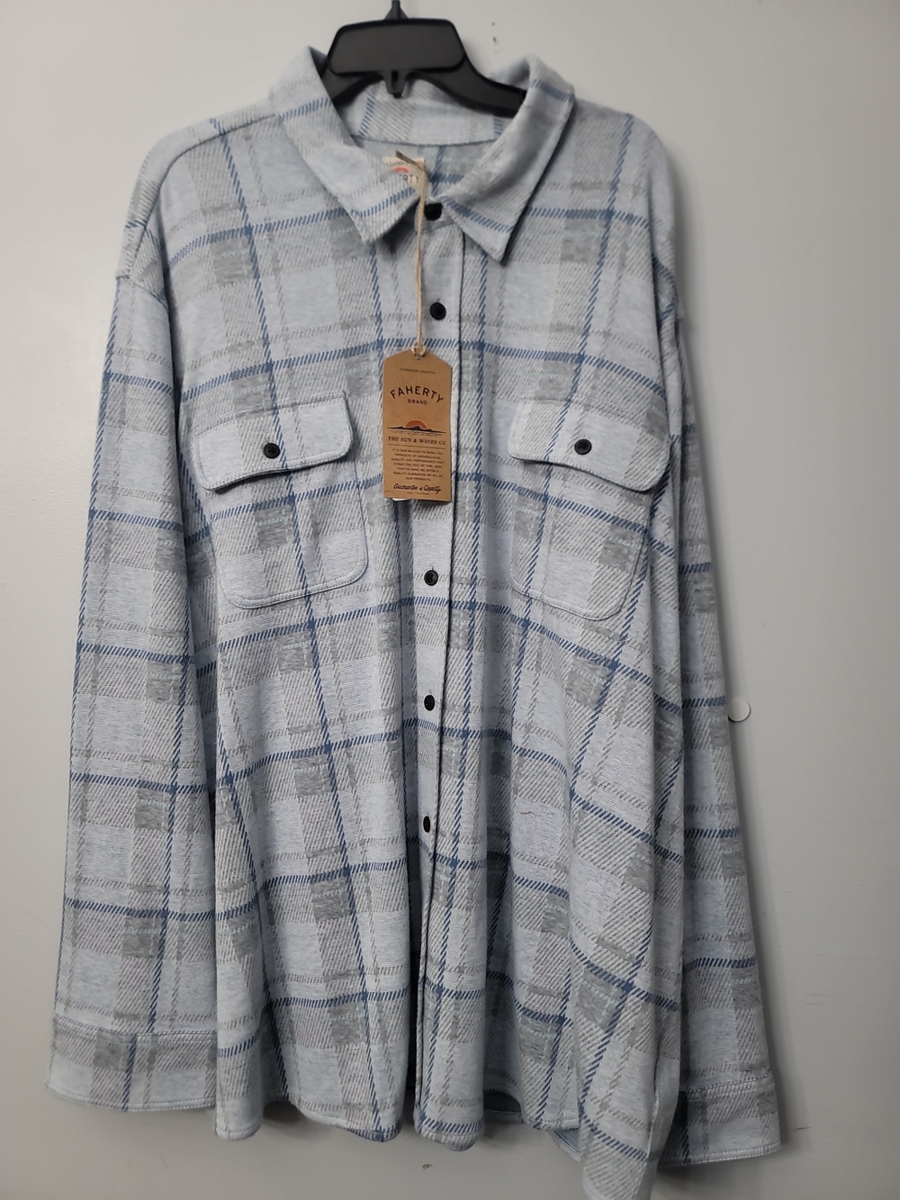 Faherty Legend Sweater Shirt Mak- Maine Sky Plaid